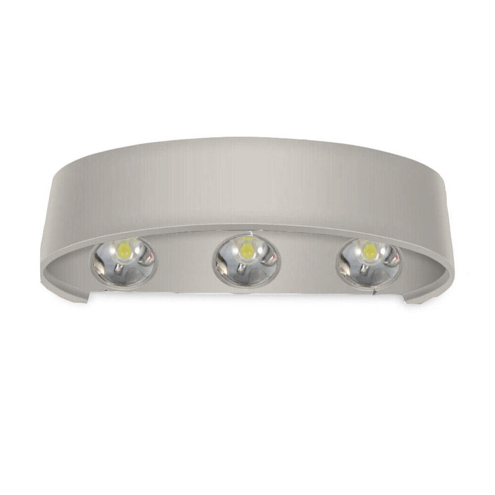 Applique a doppia emissione di luce 6 led 16 watt up & down lampada da muro grigio con tecnologia cct tre colorazione di luce IP65