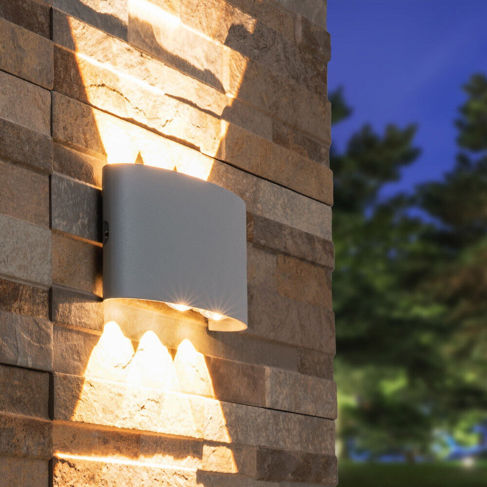 Applique a doppia emissione di luce 6 led 16 watt up & down lampada da muro grigio con tecnologia cct tre colorazione di luce IP65