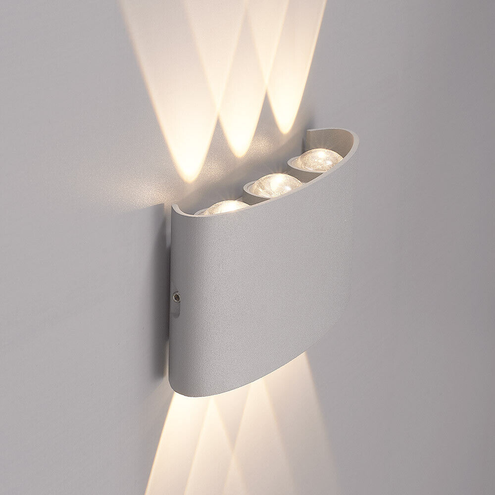 Applique a doppia emissione di luce 6 led 16 watt up & down lampada da muro grigio con tecnologia cct tre colorazione di luce IP65