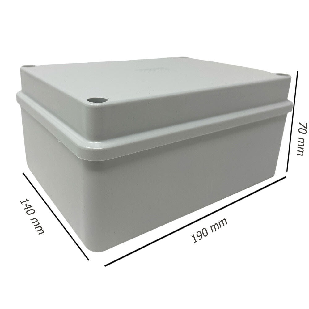 Scatola di derivazione rettangolare box con coperchio con viti con pareti lisci tenuta stagna IP56 190xx140x70 mm