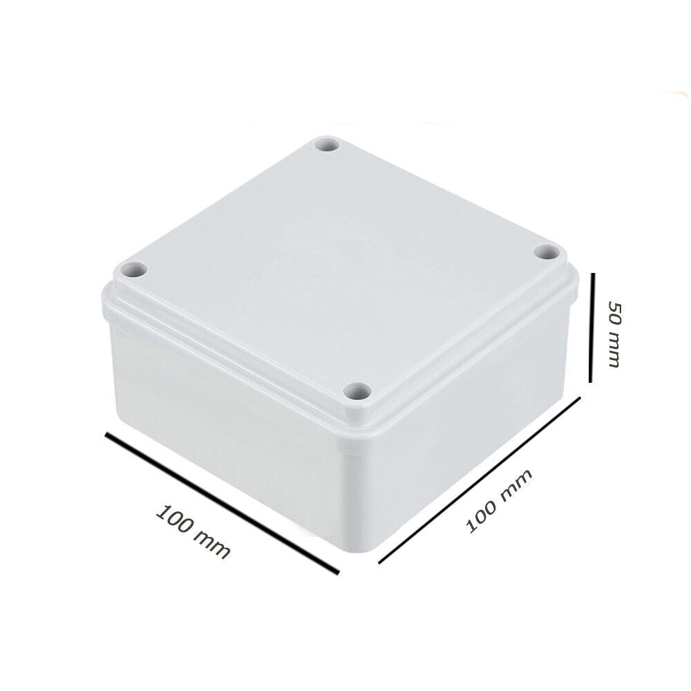 Scatola di derivazione quadrata box con coperchio con viti con pareti lisci tenuta stagna IP56 100xx100x50 mm