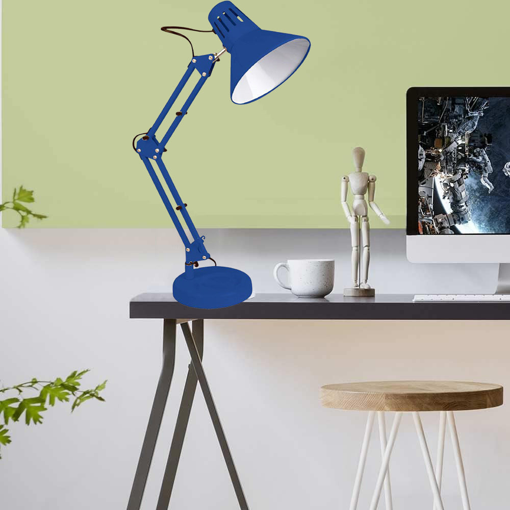 Lampada da scrivania con braccio snodabile luce da tavolo in metallo orientabile con morsetto incluso attacco per lampadine E27