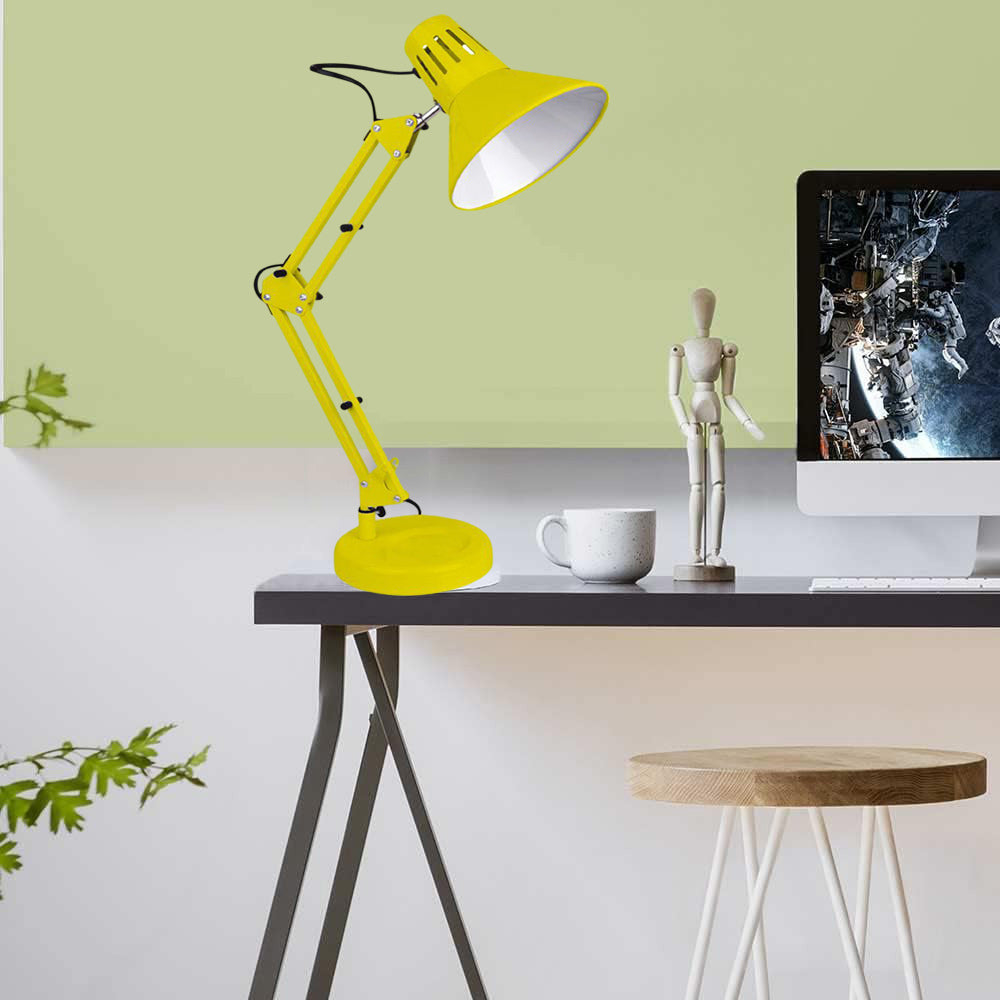 Lampada da scrivania con braccio snodabile luce da tavolo in metallo orientabile con morsetto incluso attacco per lampadine E27