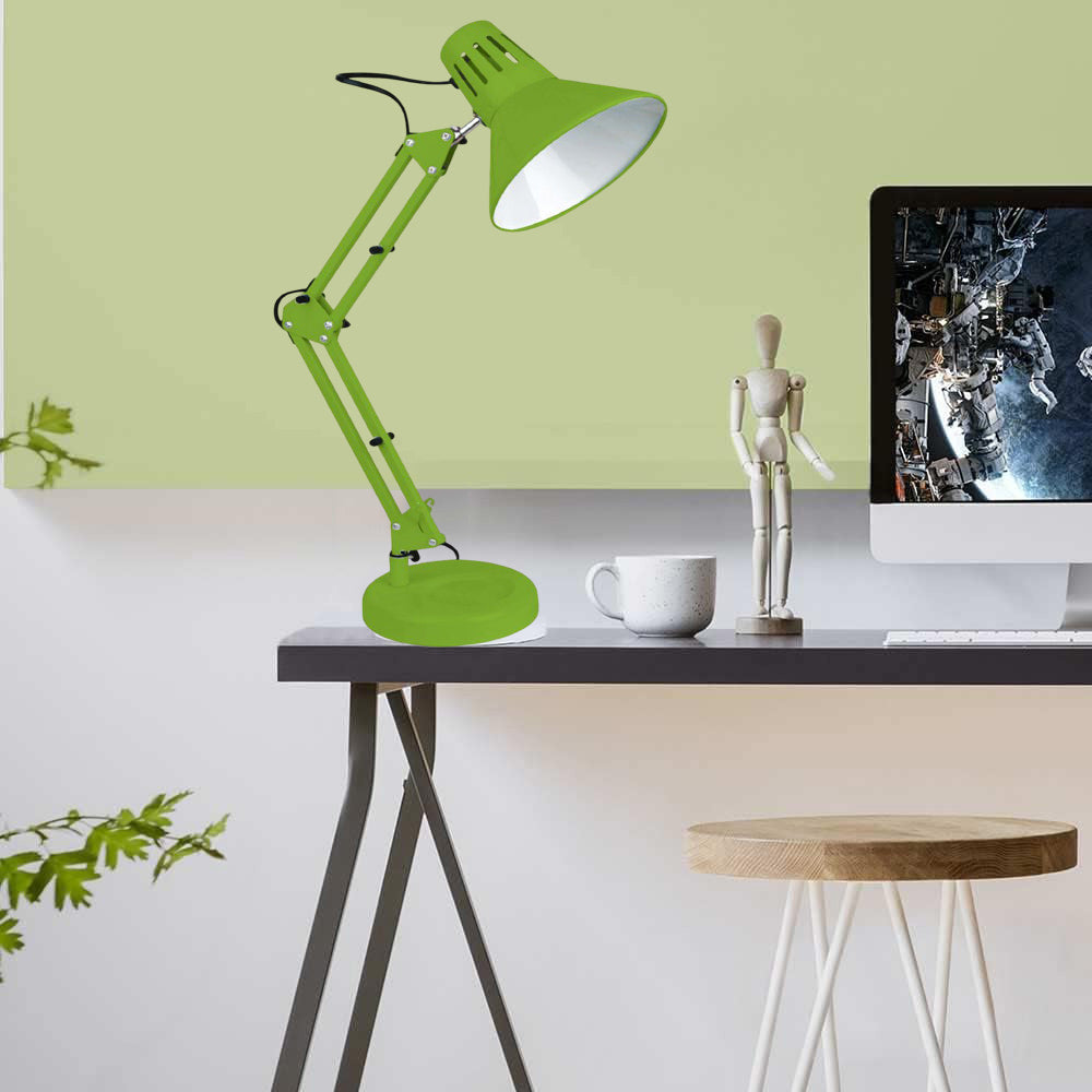 Lampada da scrivania con braccio snodabile luce da tavolo in metallo orientabile con morsetto incluso attacco per lampadine E27
