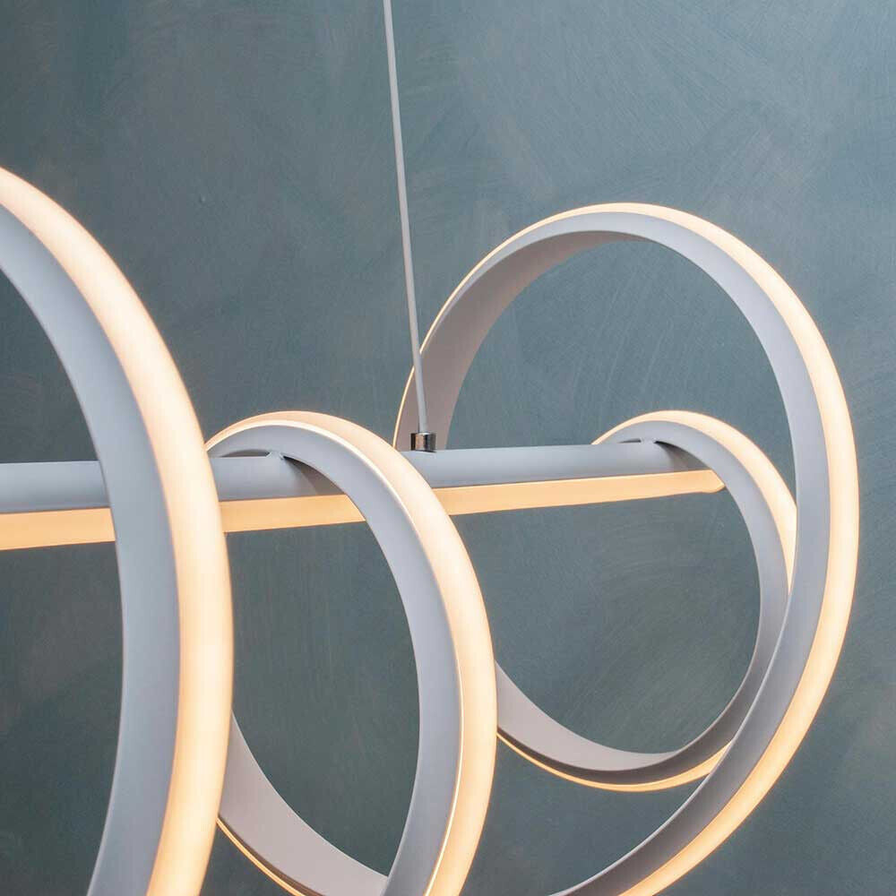Lampadario led a sospensione 60 watt lampada twist bianco stilizzato tecnologia CCT 3 tonalità di luce da 6500k a 3000k