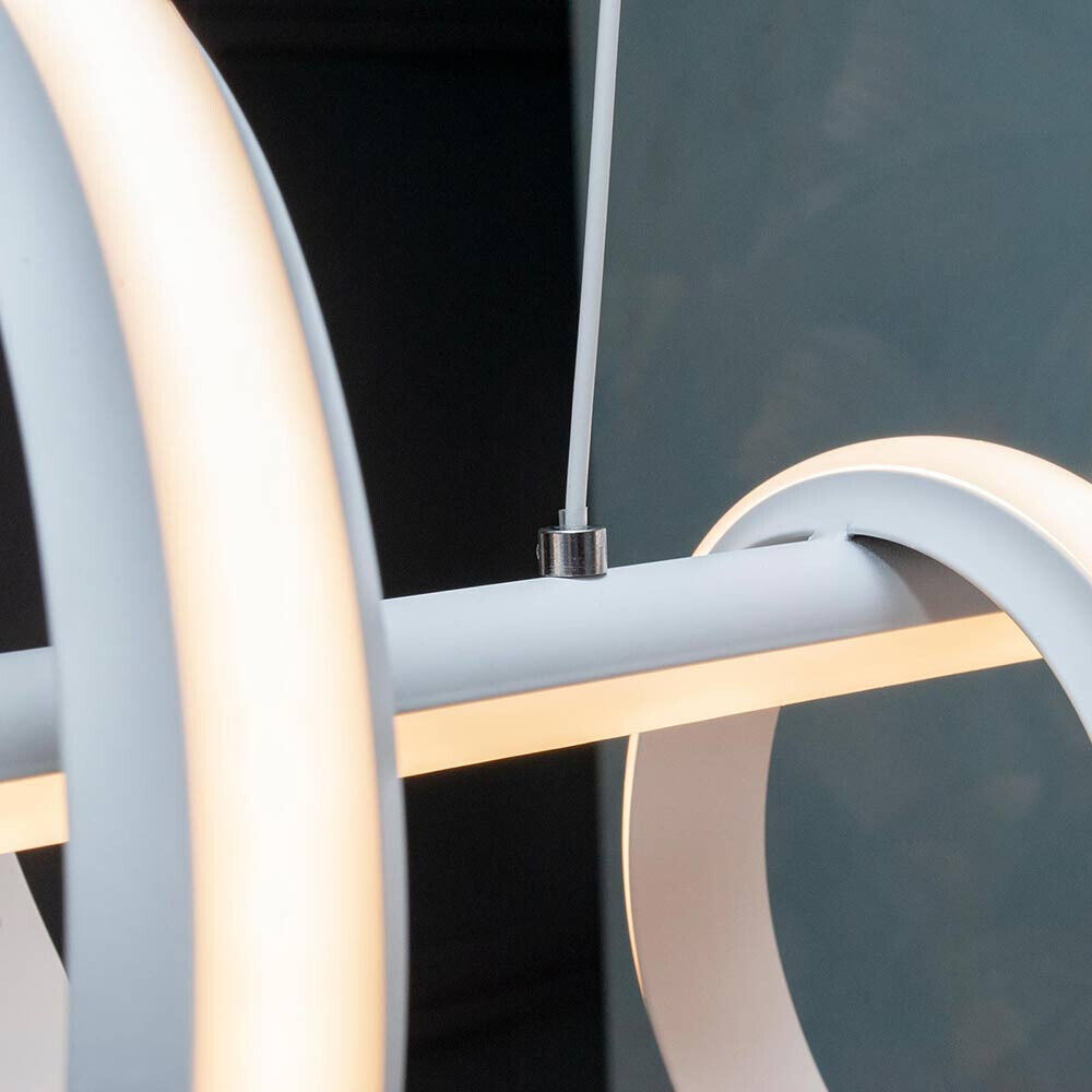Lampadario led a sospensione 60 watt lampada twist bianco stilizzato tecnologia CCT 3 tonalità di luce da 6500k a 3000k