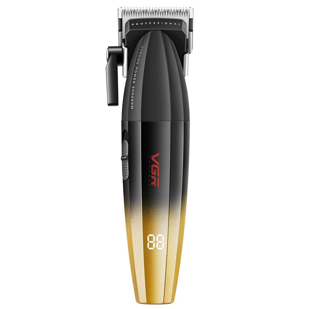 Rasoio tagliacapelli VGR HAIR CLIPPER ricaricabile per barba capelli con 6 pettinini 2 velocità max 9000 RPM display 003