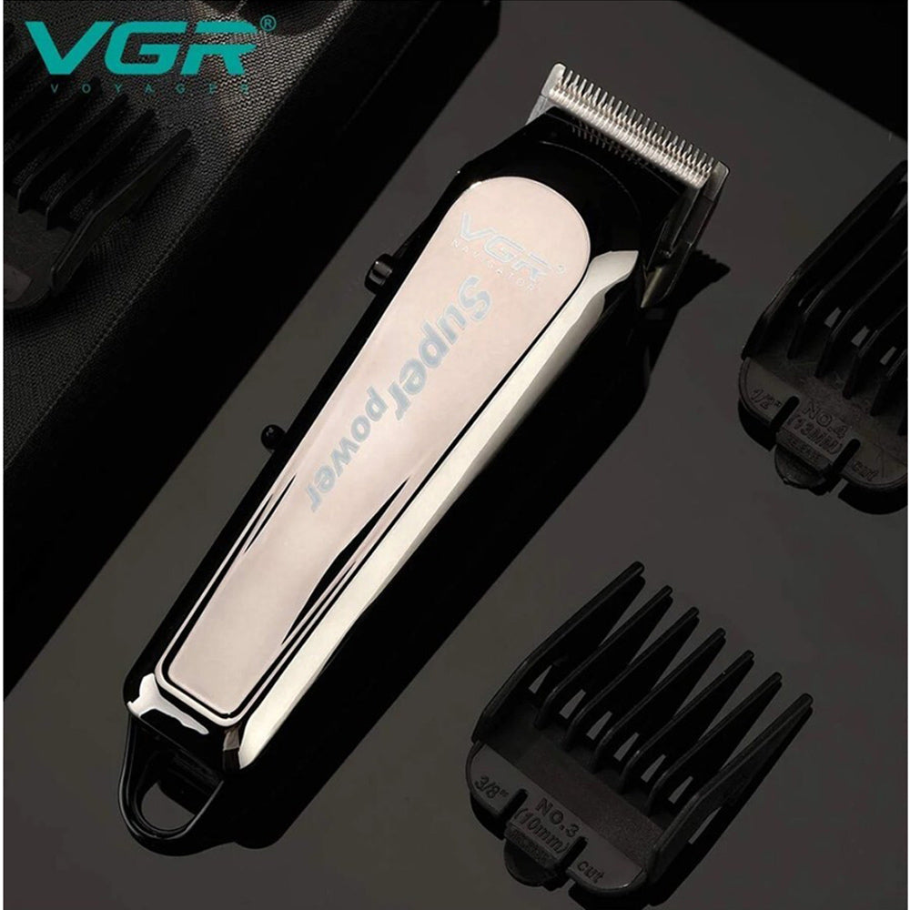 Rasoio tagliacapelli VGR HAIR CLIPPER ricaricabile per barba capelli con 4 pettinini leva conica display 060