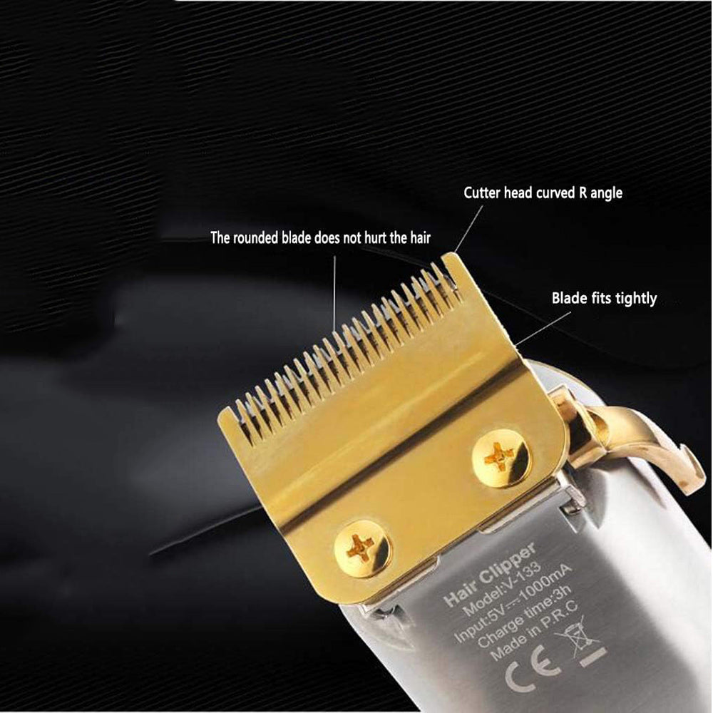 Rasoio tagliacapelli HAIR CLIPPER ricaricabile portatile per barba capelli basette corpo con 4 pettinini leva regolabile 133