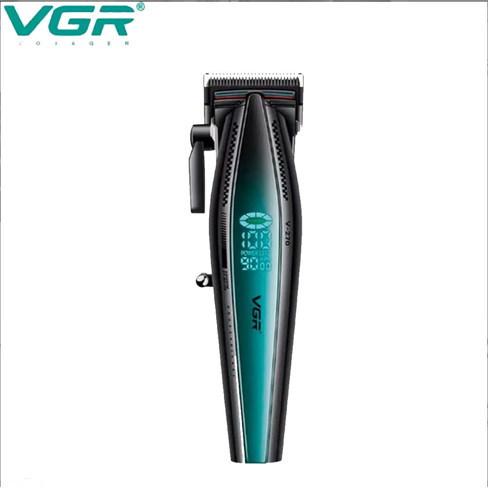 Rasoio tagliacapelli HAIR CLIPPER ricaricabile portatile per barba capelli basette corpo con 6 pettinini alta velocità 9000 giri/min base di ricarica display 270