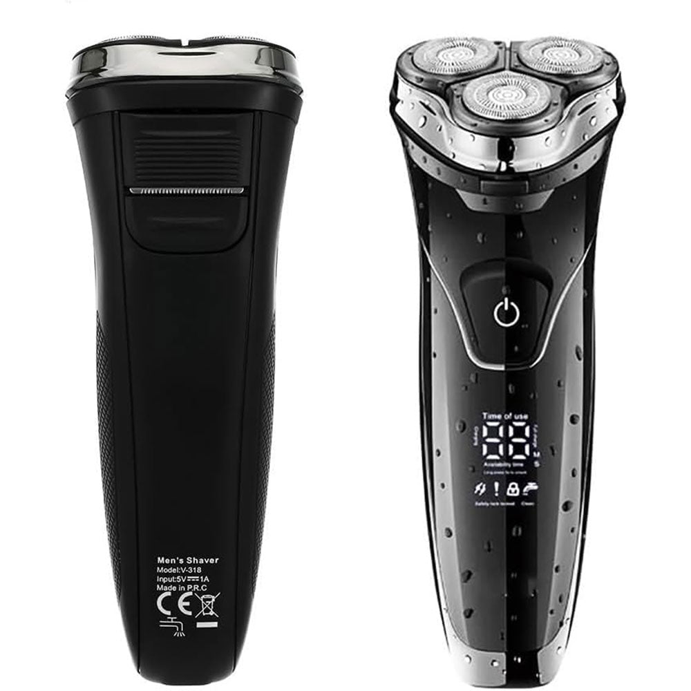Rasoio VGR MEN’S SHAVER ricaricabile tre testina barba basette con display impermeabile IPX6 318