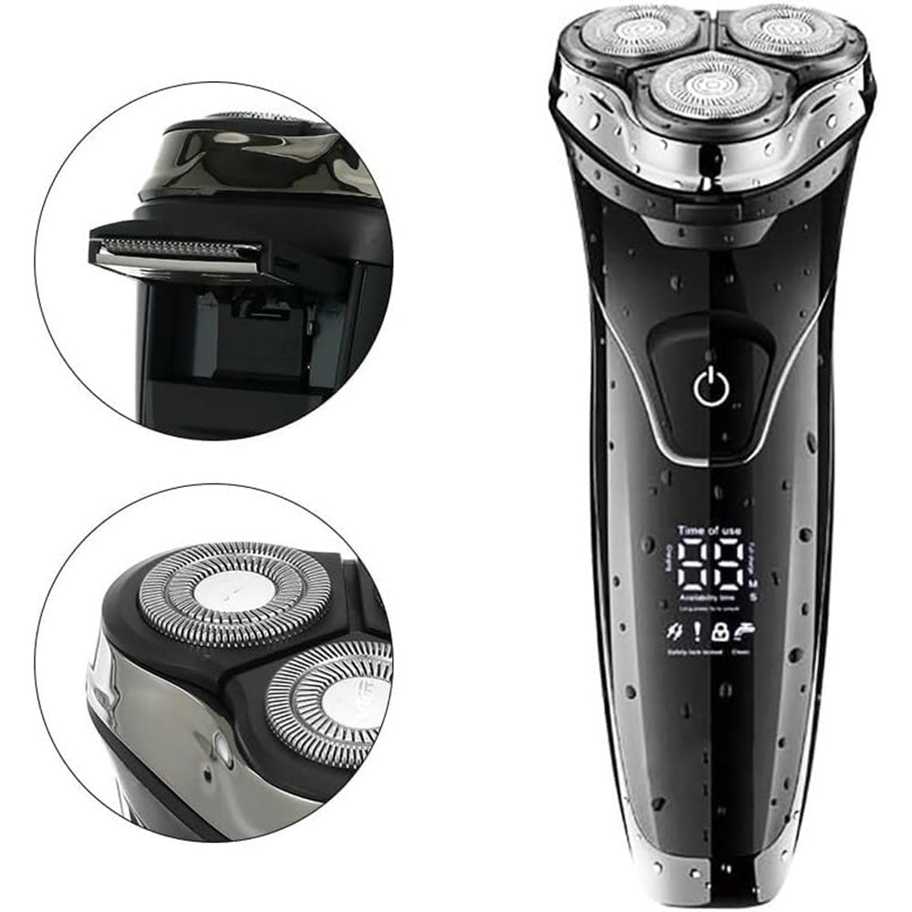 Rasoio VGR MEN’S SHAVER ricaricabile tre testina barba basette con display impermeabile IPX6 318
