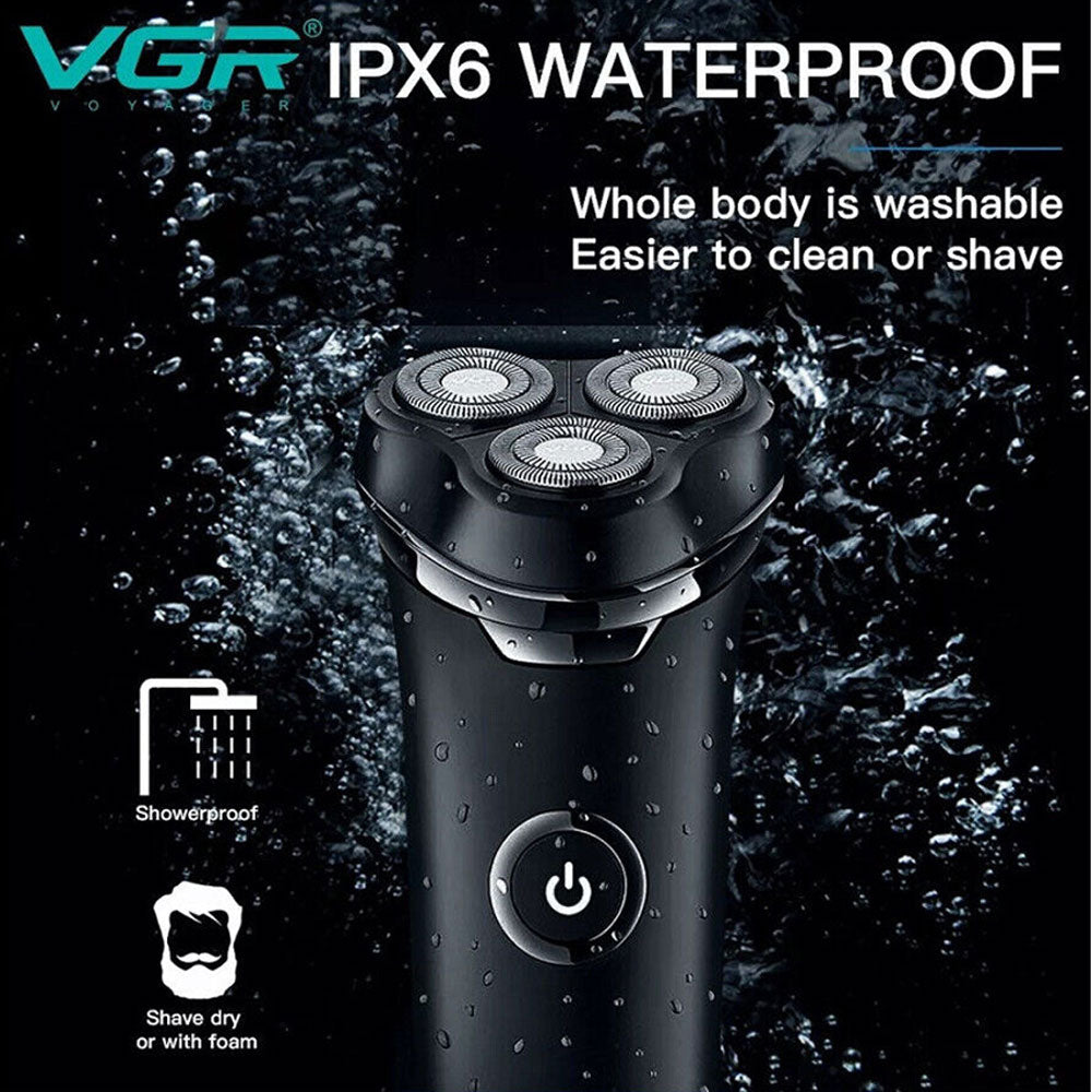Rasoio VGR MEN’S SHAVER ricaricabile tre testina barba basette impermeabile IPX6 319
