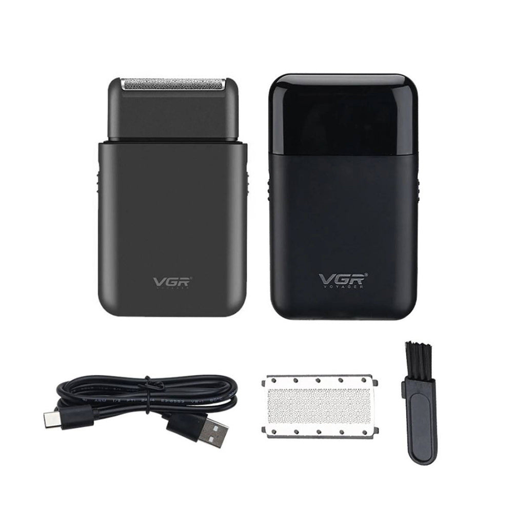 Rasoio ricaricabile tascabile VGR MEN’S SHAVER mini rasoio portatile per barba con testina e lama di precisione 390