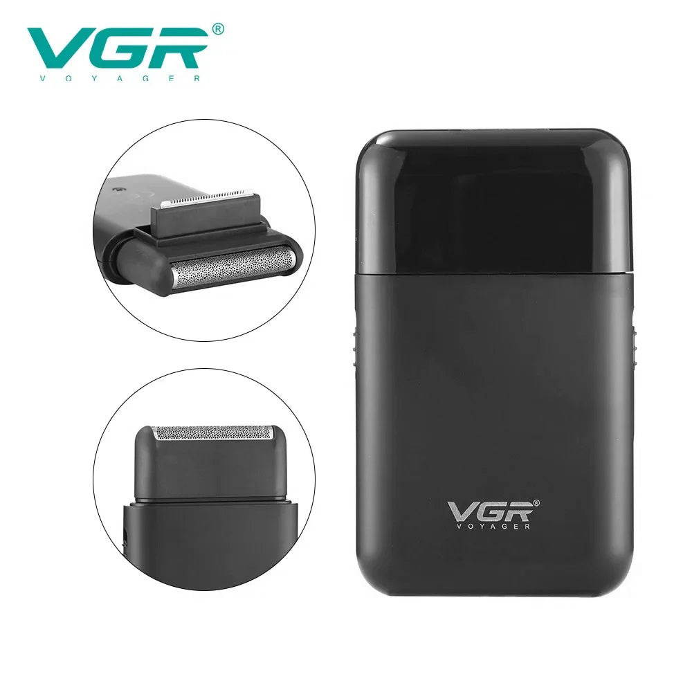Rasoio ricaricabile tascabile VGR MEN’S SHAVER mini rasoio portatile per barba con testina e lama di precisione 390