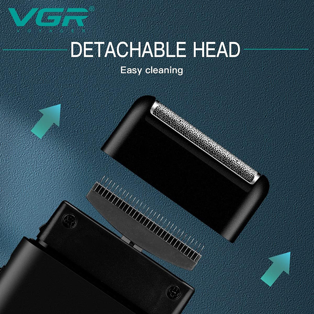 Rasoio ricaricabile tascabile VGR MEN’S SHAVER mini rasoio portatile per barba con testina e lama di precisione 390