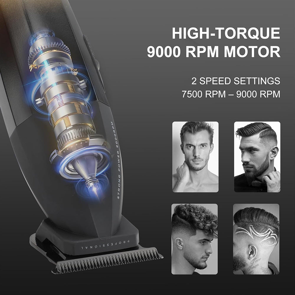 Rasoio tagliacapelli VGR HAIR TRIMMER ricaricabile per barba capelli con 3 pettinini 2 velocità max 9000 RPM display 906