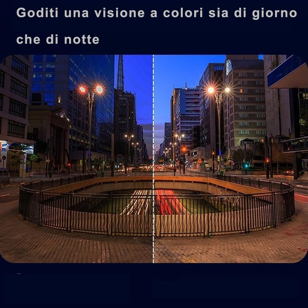 Telecamera di videosorveglianza wi fi 2 obbiettivi full hd 2 mpx audio e video videocamera motorizzata 8 infrarossi e 36 led