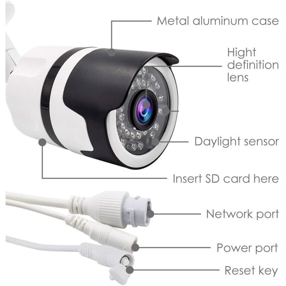 Telecamera per videosorveglianza wi fi 36 led infrarossi Ip camera con lente da 3.6 mm hd 1080P 3.0Mpx con App