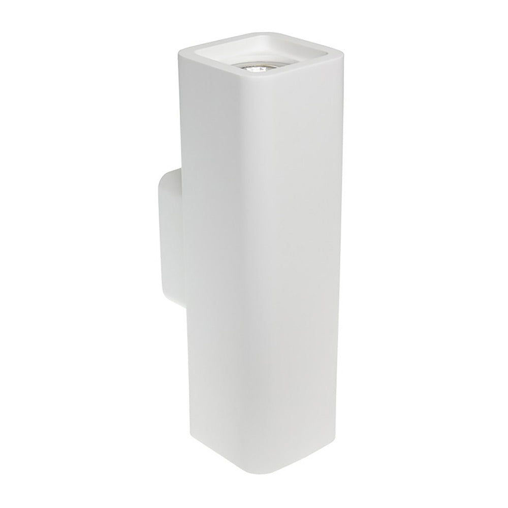 Applique da parete doppia emissione in gesso a cubo verniciabile con attacco gu10 110x70mm poratafaretto UP & DOWN