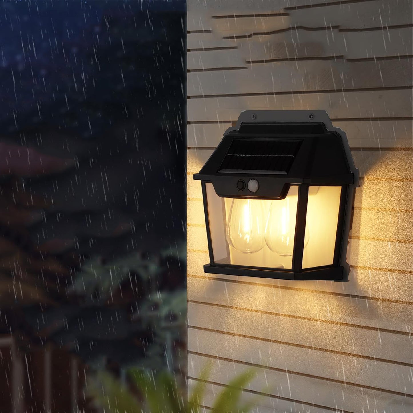 applique con pannello solare 10 watt lampada da parete con sensore crepuscolare e di movimento per esterno 3 modalità di luce IP65 luce calda