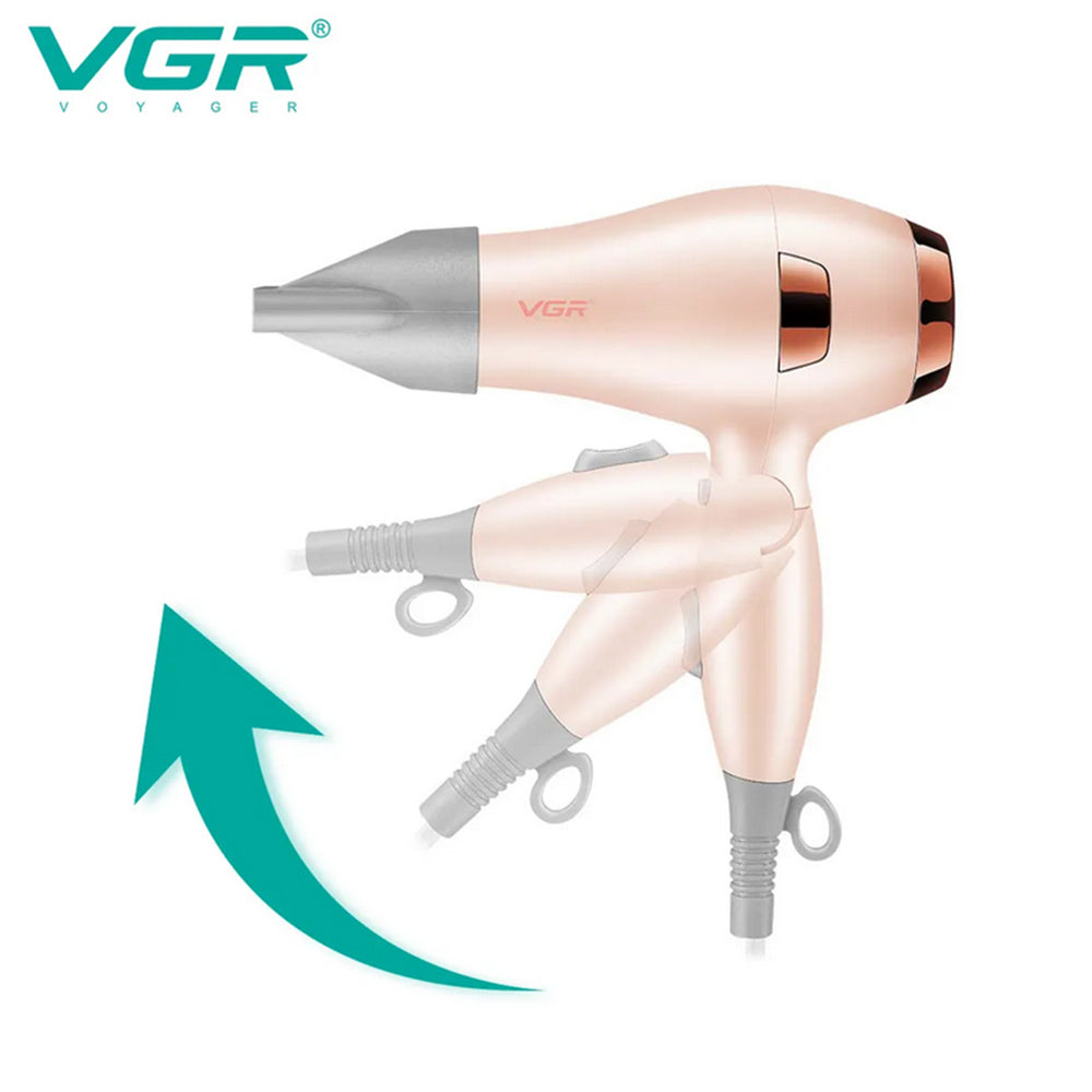 Asciugacapelli VGR HAIR DRYER da viaggio 1000 watt phon pieghevole 2 velocità con gancio