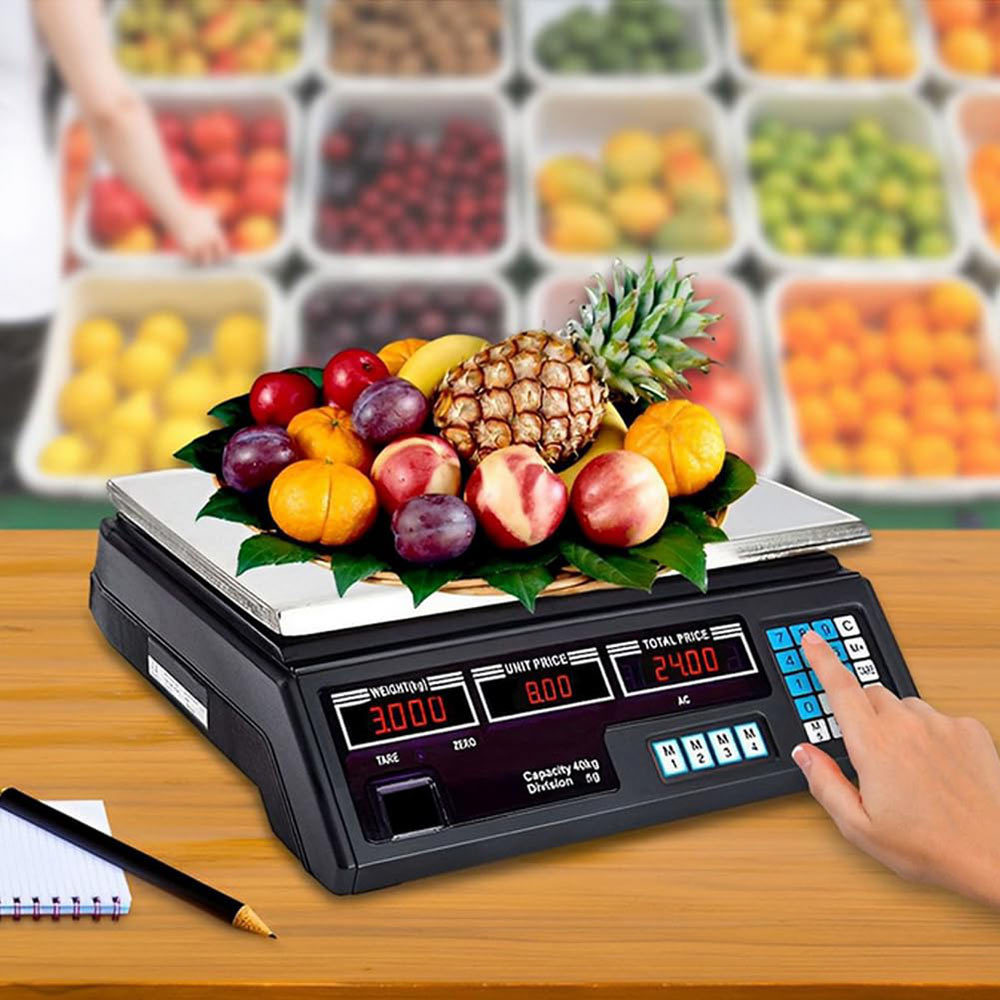 Bilancia digitale elettronica peso max 40 kg 6 display retroilluminati divisione 2 gr peso minimo 200 gr