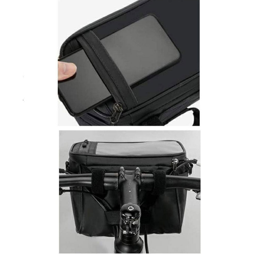 Borsa per Bici da Manubrio con Supporto Cellulare touchscren portaoggetti con Tracolla per biciletta Impermeabile
