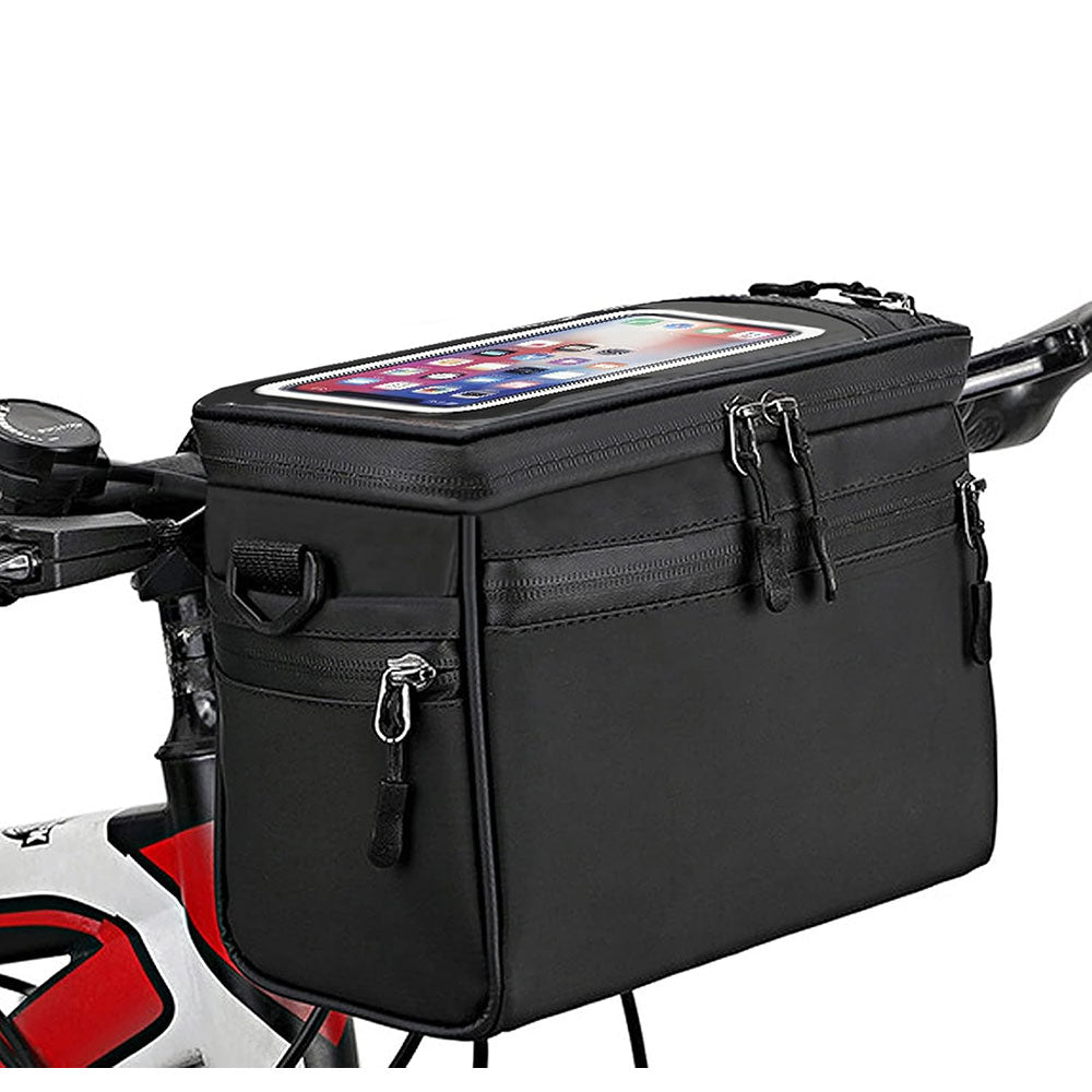 Borsa per Bici da Manubrio con Supporto Cellulare touchscren portaoggetti con Tracolla per biciletta Impermeabile