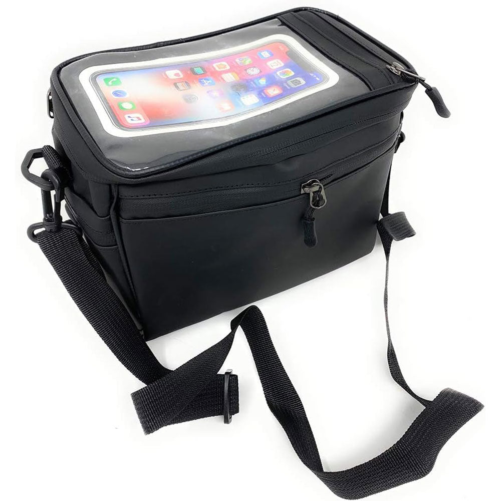 Borsa per Bici da Manubrio con Supporto Cellulare touchscren portaoggetti con Tracolla per biciletta Impermeabile