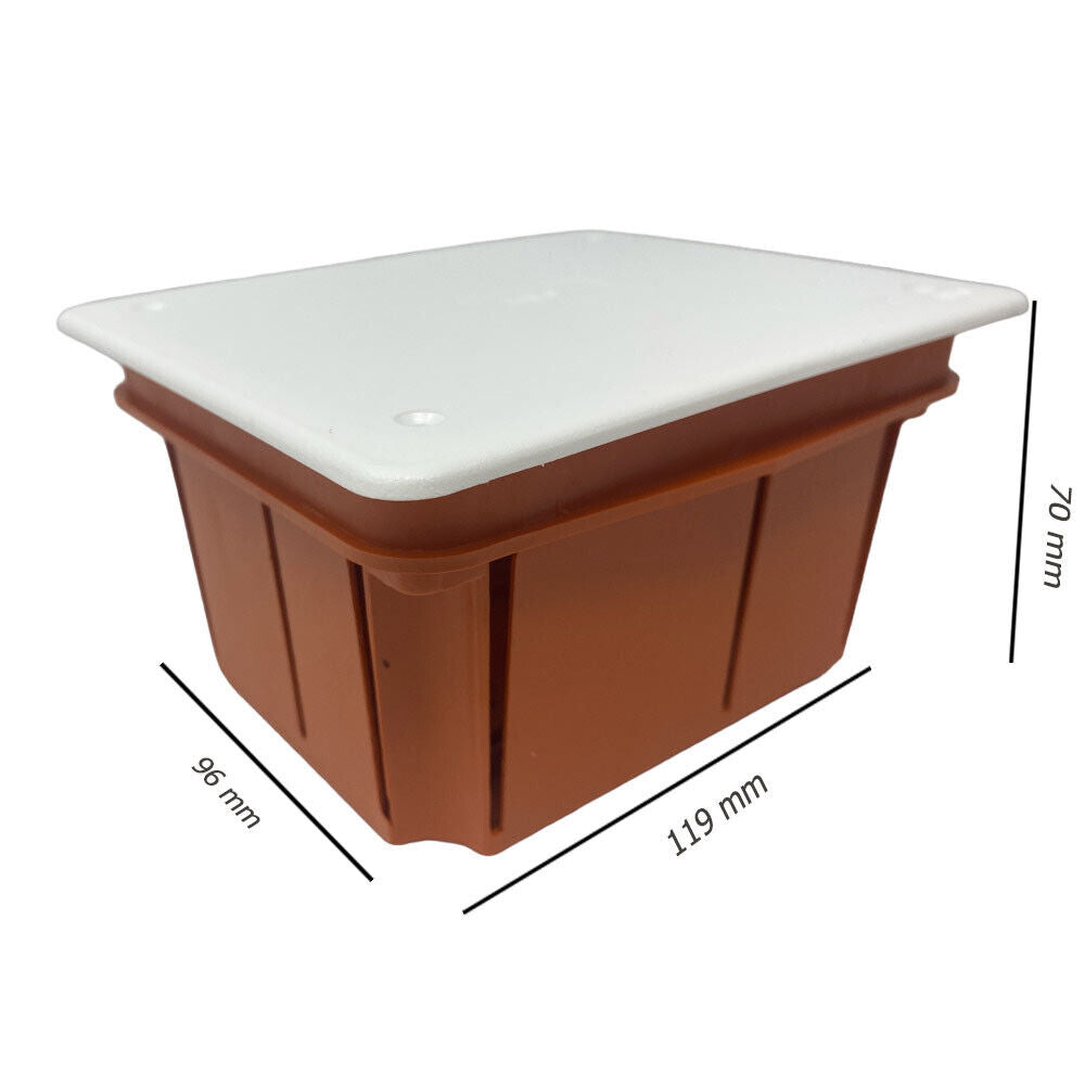 Scatola di derivazione cassetta da incasso con coperchio e viti scatola per apparecchiature elettriche IP40 119x96x70 mm
