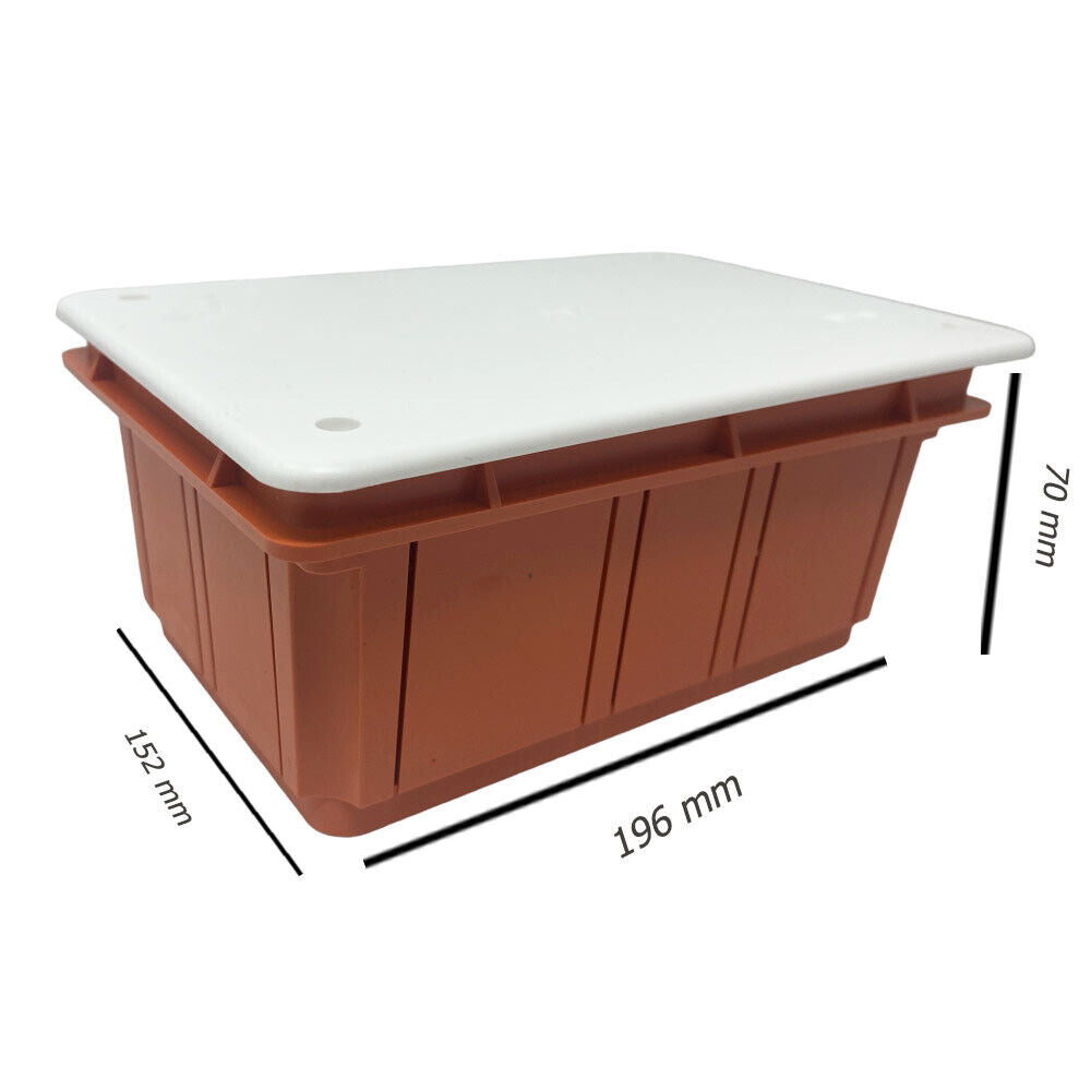 Scatola di derivazione cassetta da incasso con coperchio e viti scatola per apparecchiature elettriche IP40 196x152x70 mm