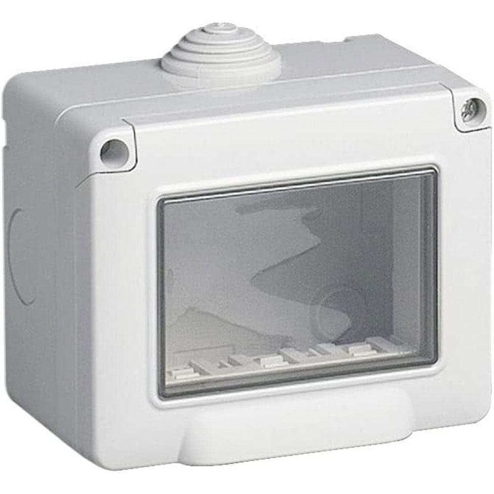 Cassetta con coperchio idrobox per esterno a 3 posti compatibile con matix custodia per interruttori ip55