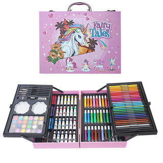 Set valigetta artista 145 pezzi colori pittura per bimbo bimba