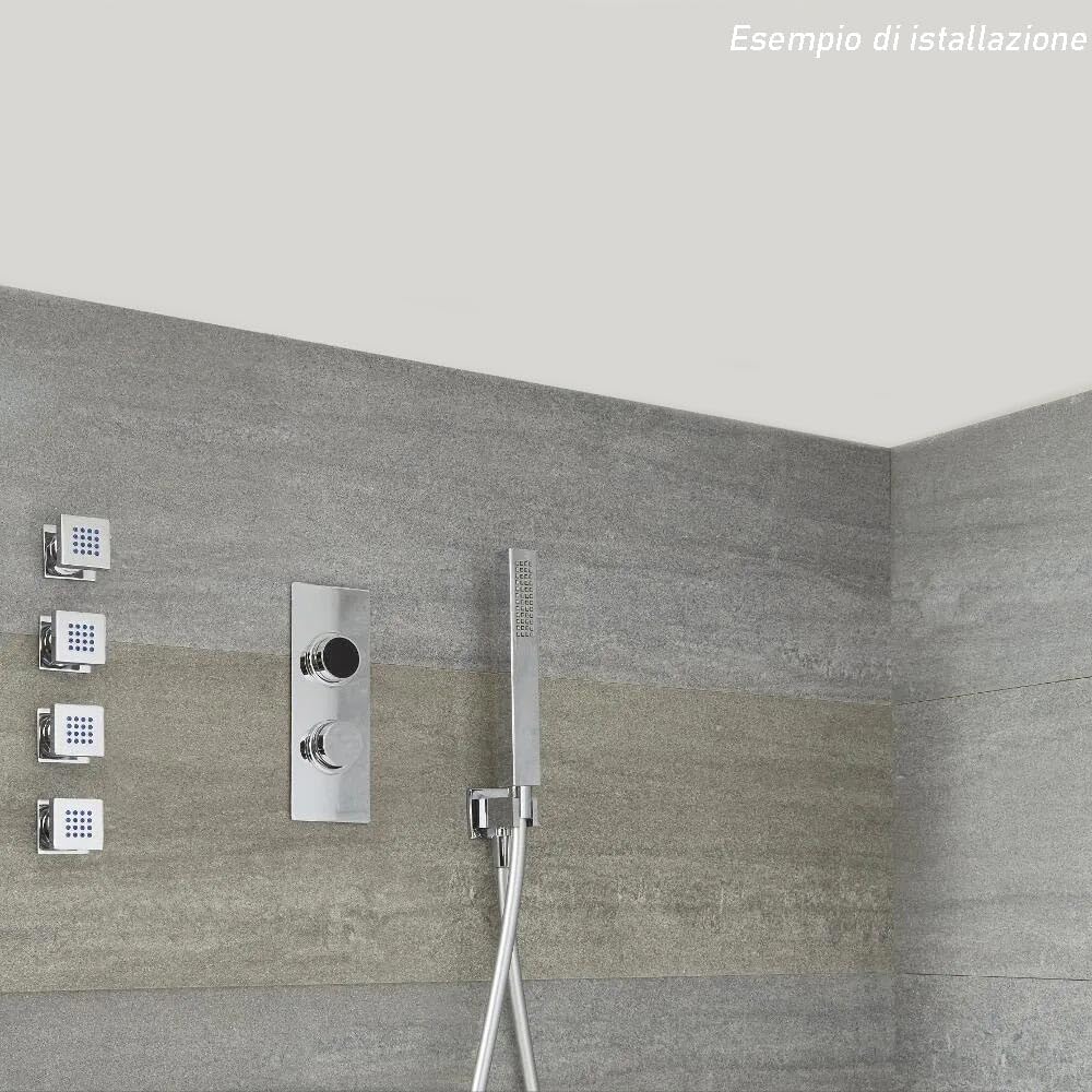Doccino quadrato moderno soffione doccia da bagno vasca doccetta attacco 1/2"