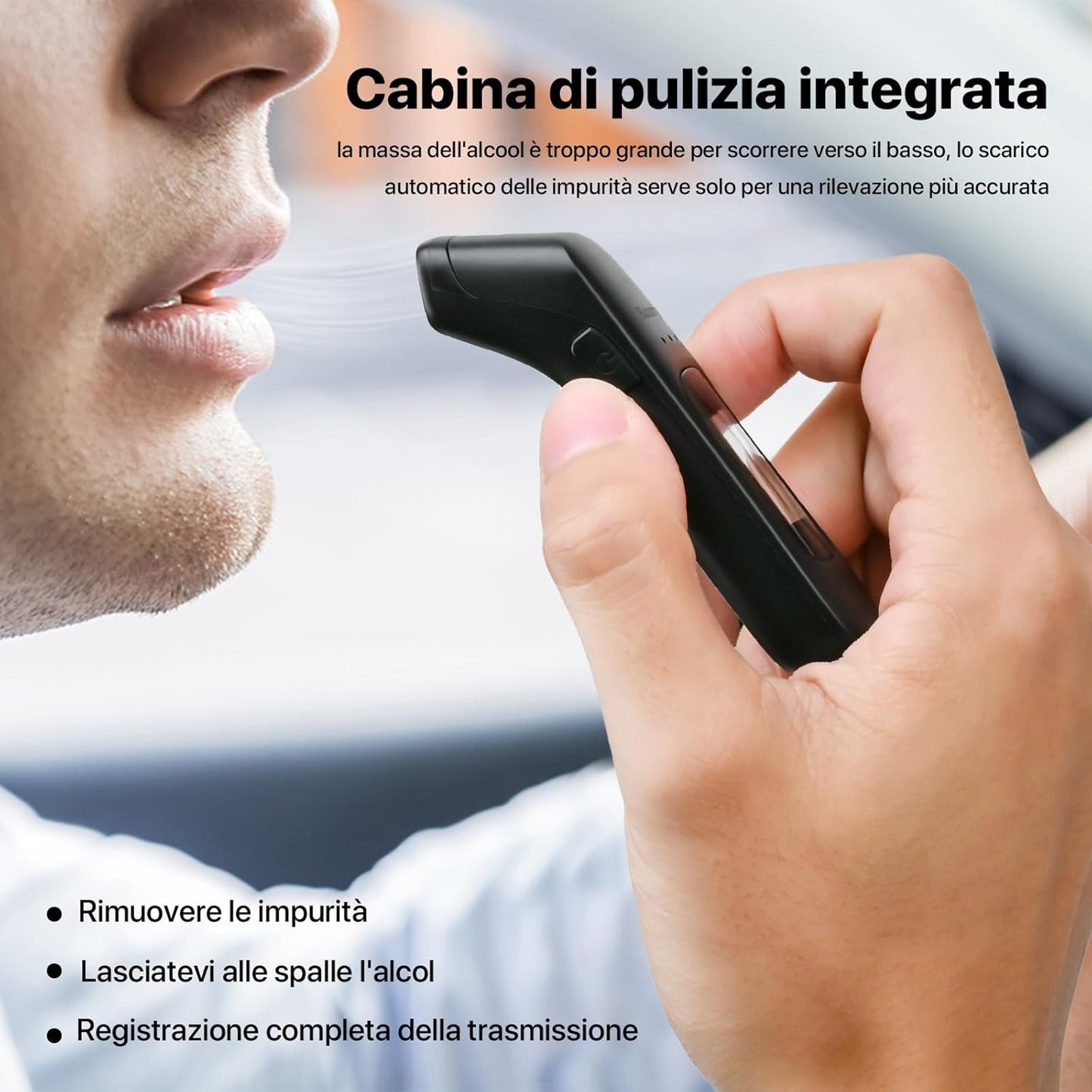 Etilometro ricaricabile USB con display digitale lcd misuratore Alccol test portatile sensore alta precisione