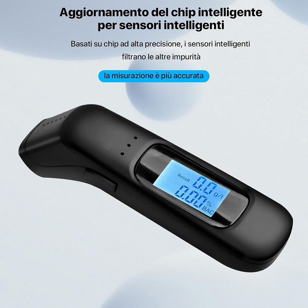 Etilometro ricaricabile USB con display digitale lcd misuratore Alccol test portatile sensore alta precisione