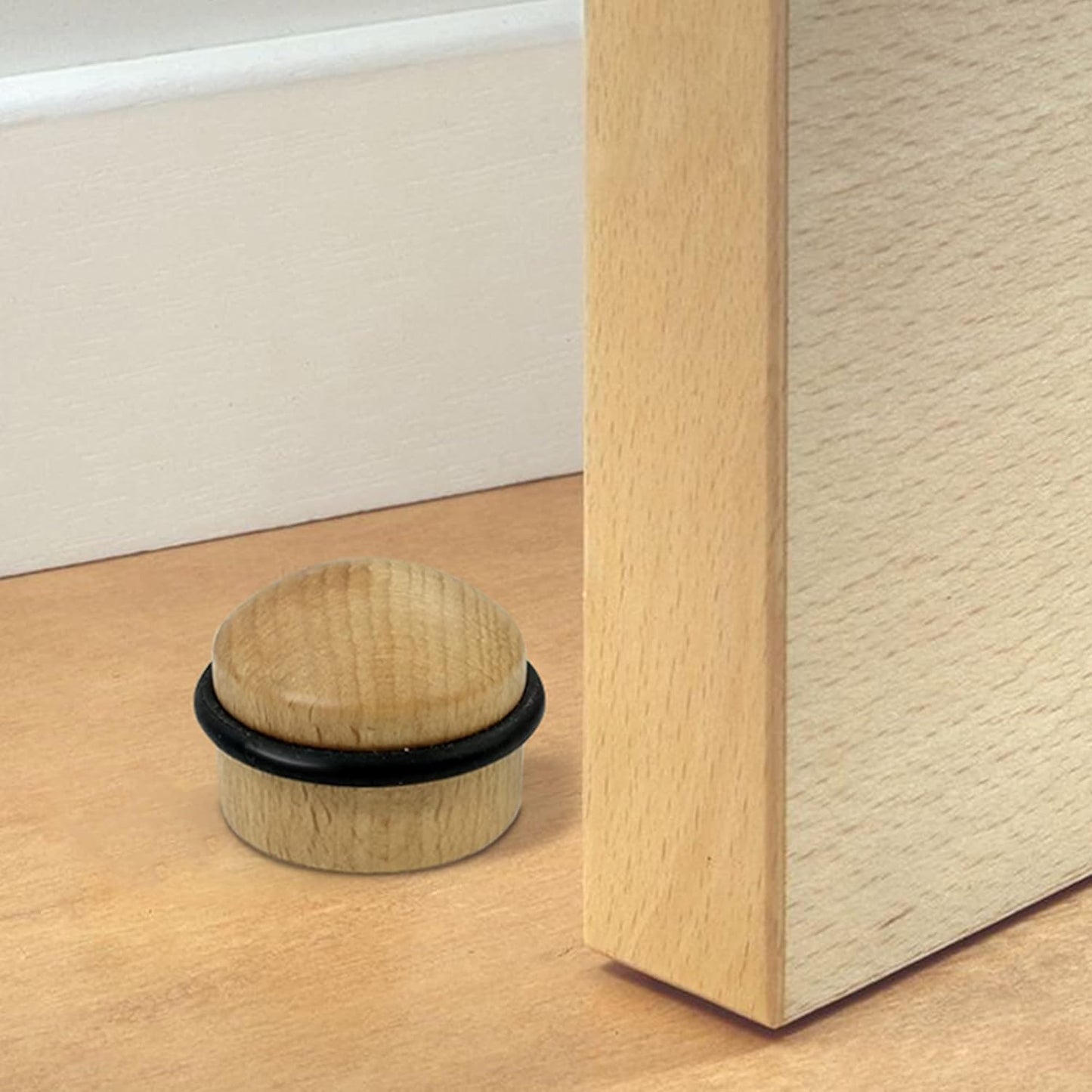 Ferma porta da pavimento cilindrico 20 grammi in legno con tampone in gomma ammortizzatore fermaporta a cilindro