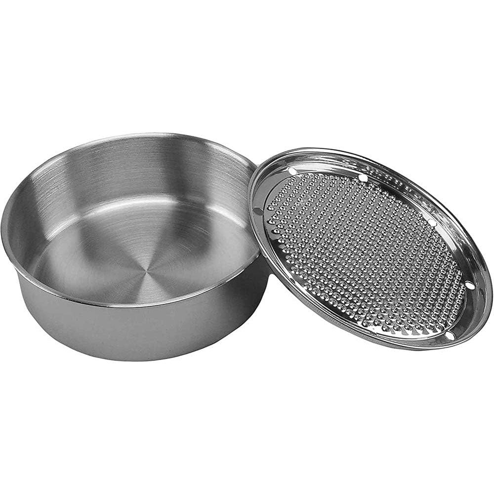Grattugia per Formaggio Acciaio Inox grattaformaggio con vano Contenitore vaschetta raccogli Formaggio formaggiera