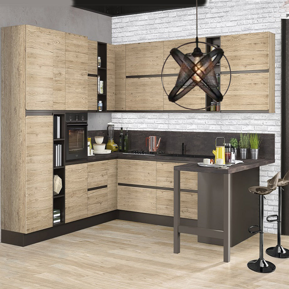 Lampadario a sospensione da soffitto con paralume a tre anelli in metallo traforato design contemporaneo moderno nero attacco E27