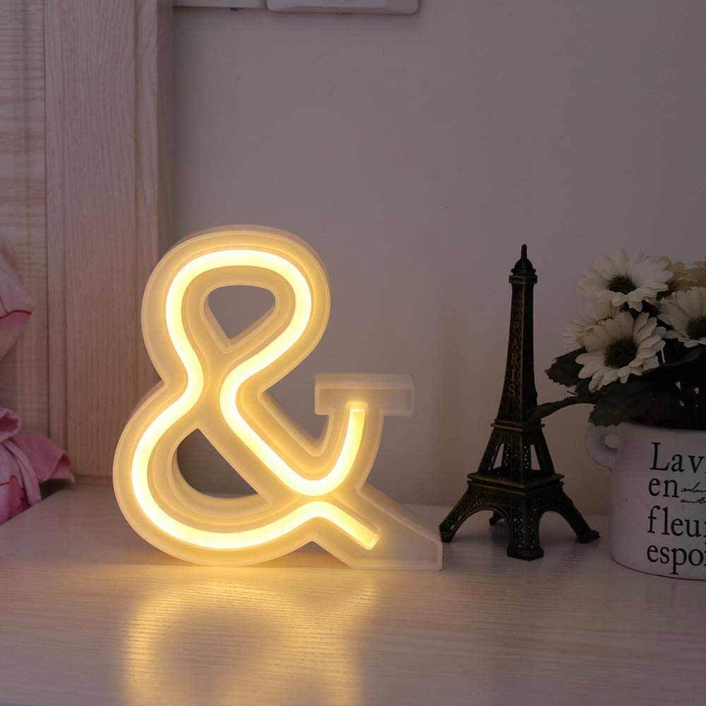 Lettere luminose neon a led luci alfabeto dalla A alla Z luminoso per decorazione casa compleanni nozze festa bar eventi luce calda