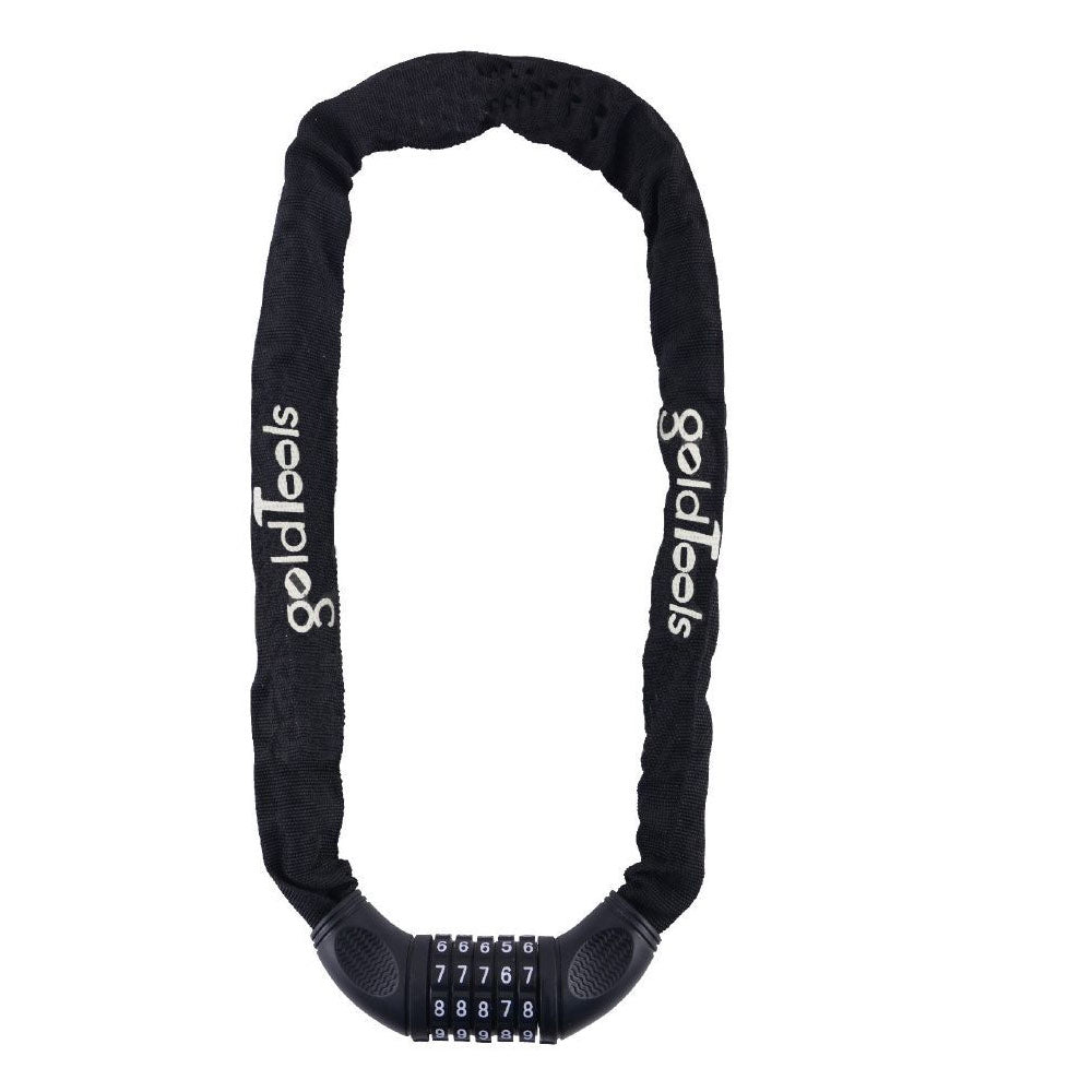 Lucchetto a catena in acciaio rivestito in tessuto con combinazione numerica per moto scooter bicicletta 90 cm