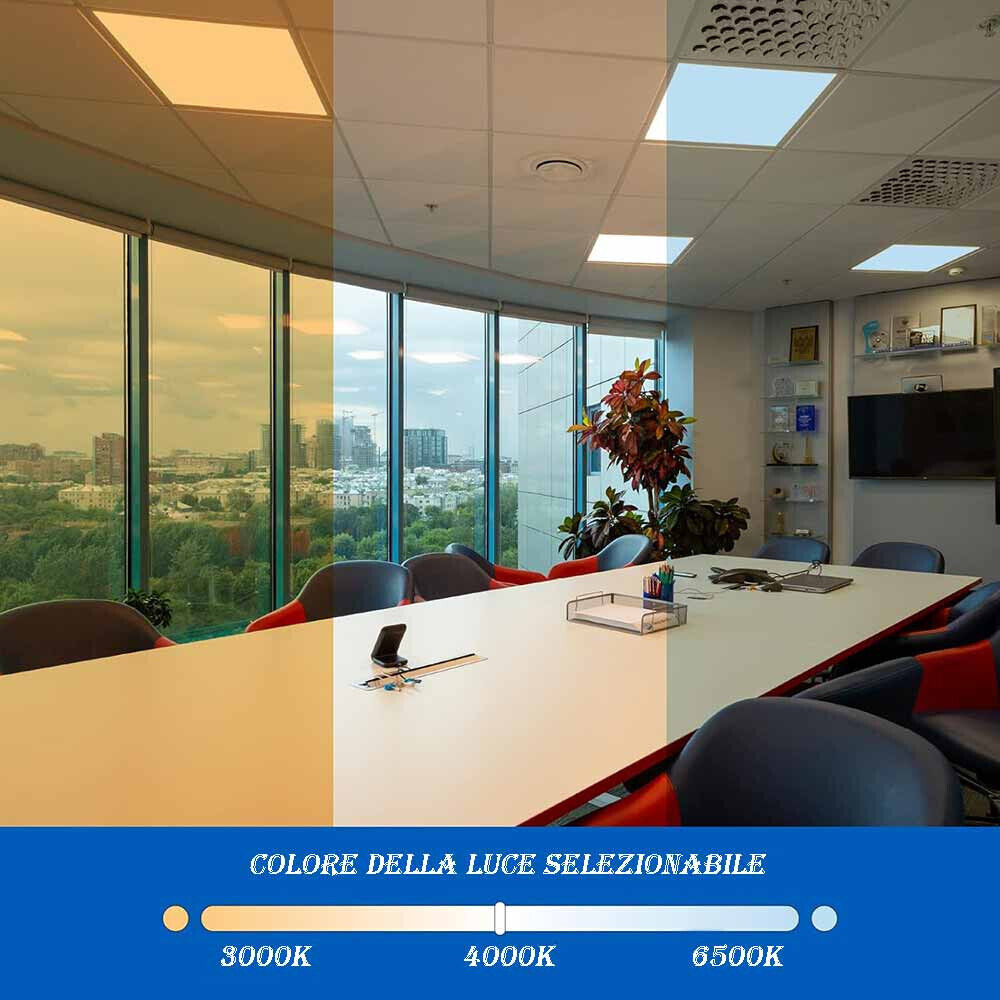 Pannello led incasso 40 watt quadrata 595x595 mm lampada cct 3 colorazione di luce fredda 6500k calda 3000k naturale 4000k