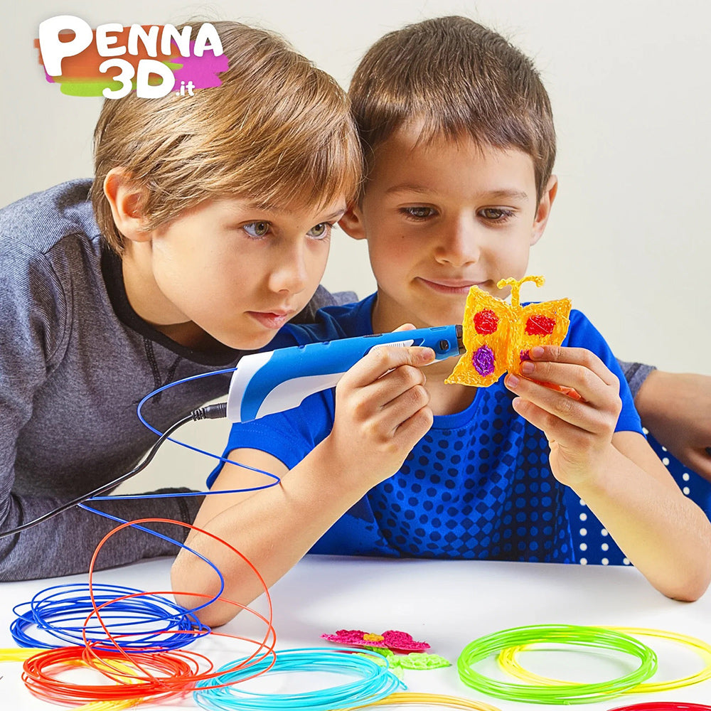 Penna 3D con display stampa disegni con supporto stereoscopica con set di filamenti in Plastica polimerica gioco per bimbo bimba