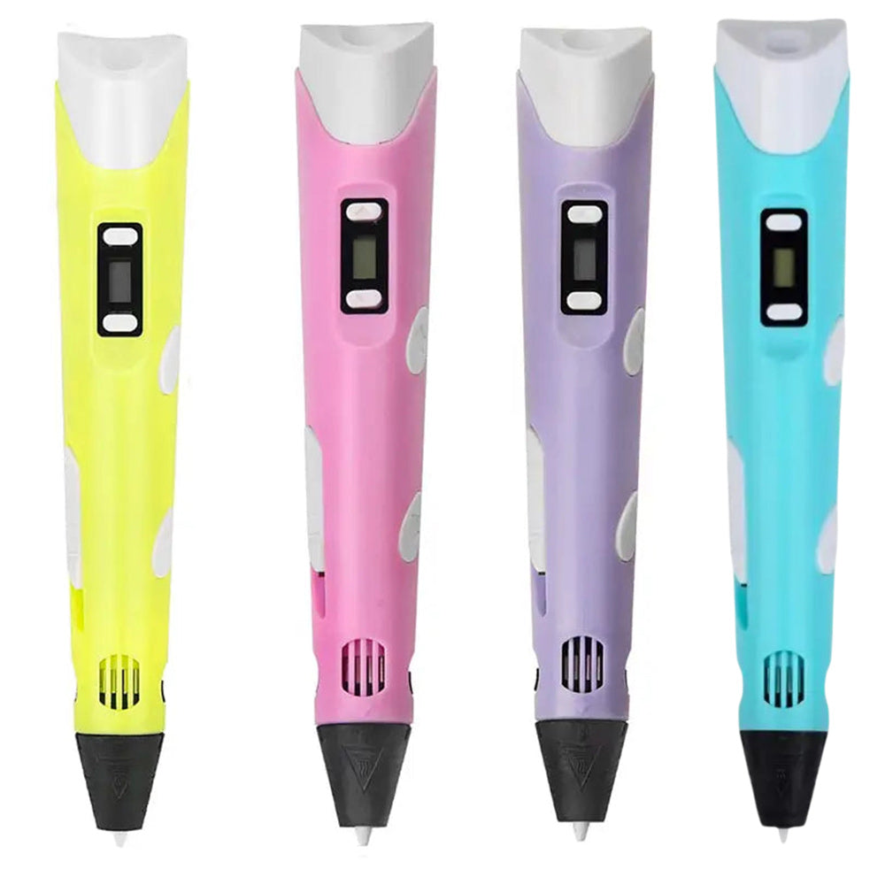 Penna 3D con display stampa disegni con supporto stereoscopica con set di filamenti in Plastica polimerica gioco per bimbo bimba