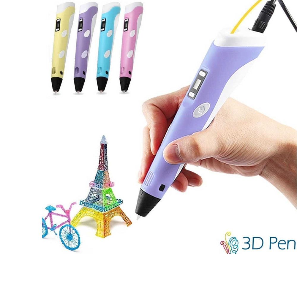 Penna 3D con display stampa disegni con supporto stereoscopica con set di filamenti in Plastica polimerica gioco per bimbo bimba