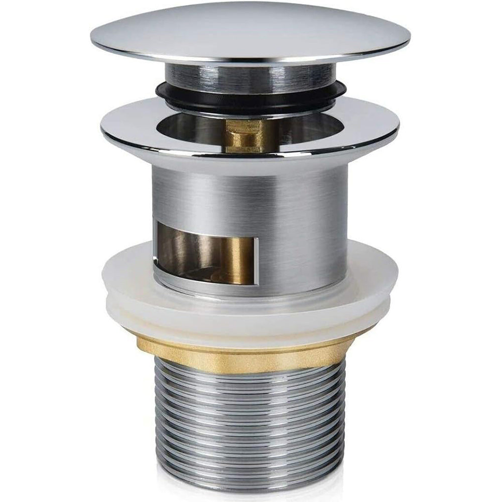Piletta di scarico universale 1/4" in ottone lucido per lavandino pop-up tappo a pressione 98 mm