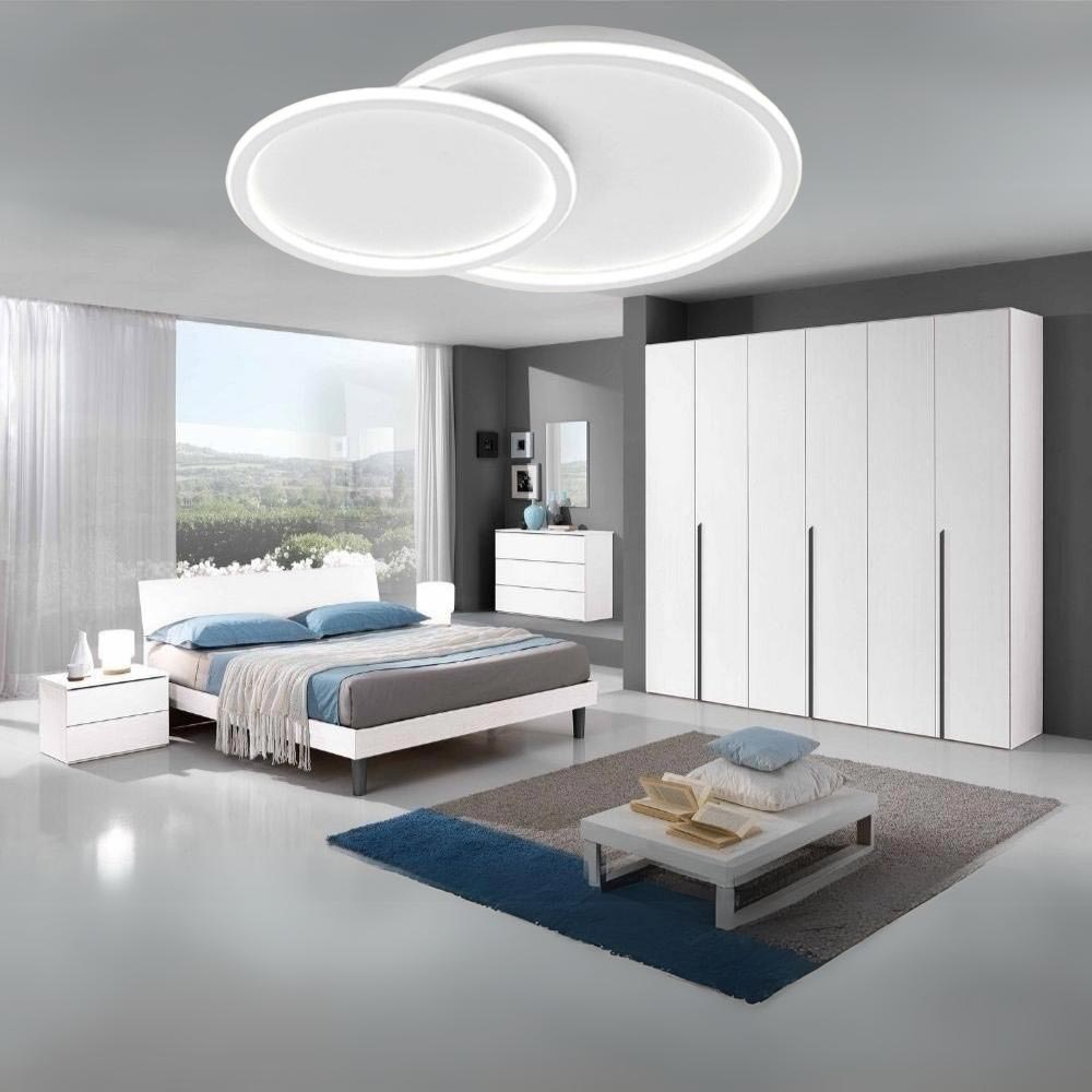 Plafoniera a led due cerchi cct a tripla colorazione di luce fredda calda naturale 45 watt lampada da soffitto