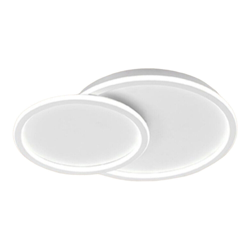 Plafoniera a led due cerchi cct a tripla colorazione di luce fredda calda naturale 45 watt lampada da soffitto