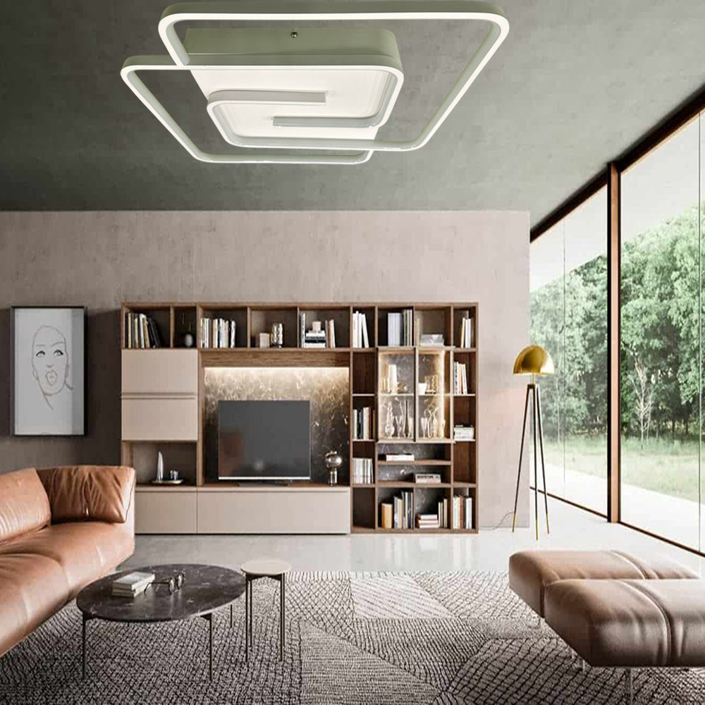 Plafoniera da soffitto a led 48 watt quadrata lampadario moderno da cucina soggiorno luce fredda 6500k